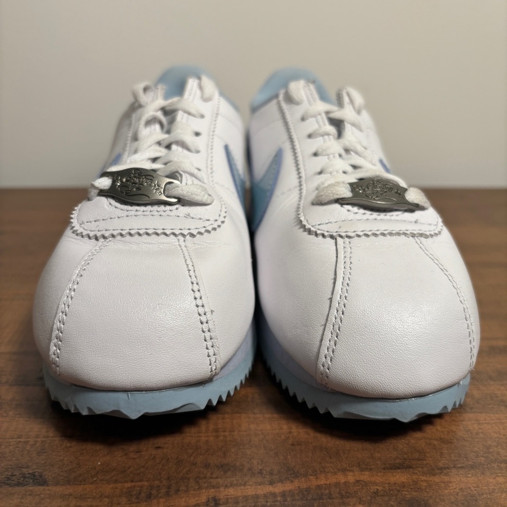 Nike Cortez By You Sneakers Shoes Custom FV9523 900 Size 6.5 White Baby Blue - Picture 3 of 7